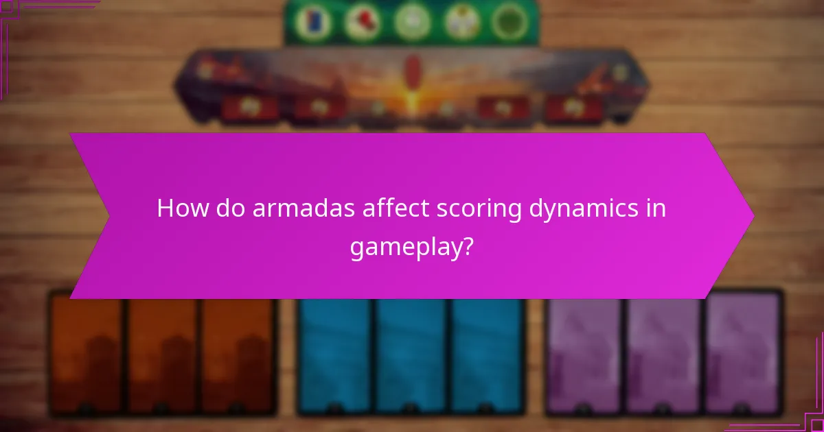 How do armadas affect scoring dynamics in gameplay?
