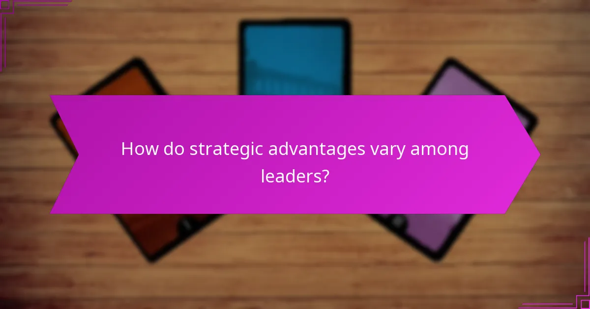 How do strategic advantages vary among leaders?