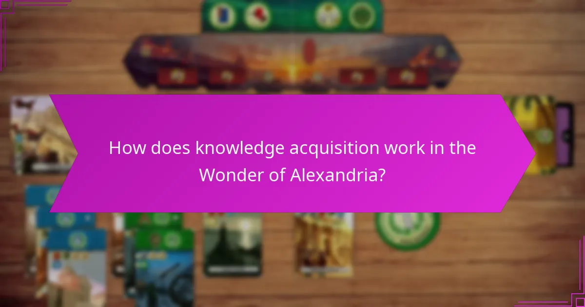 How does knowledge acquisition work in the Wonder of Alexandria?