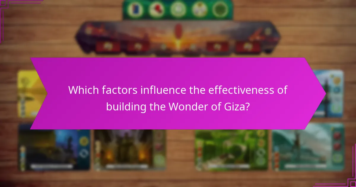 Which factors influence the effectiveness of building the Wonder of Giza?