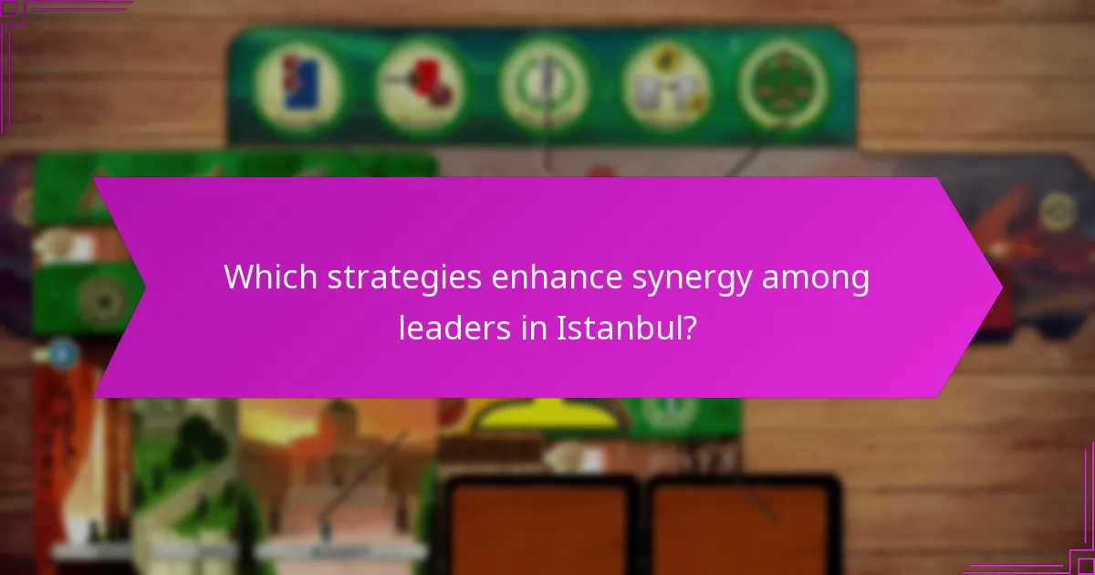 Which strategies enhance synergy among leaders in Istanbul?